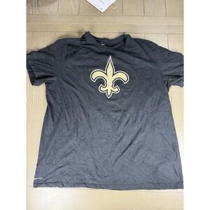 New Orleans Saints Shirt Men XXL 2XL Black Gold Nike Tee Athletic Cut Cotton NFL